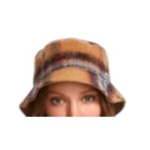 Steve Madden Logo Plate Brushed Bucket Hat Tan One Size NWT